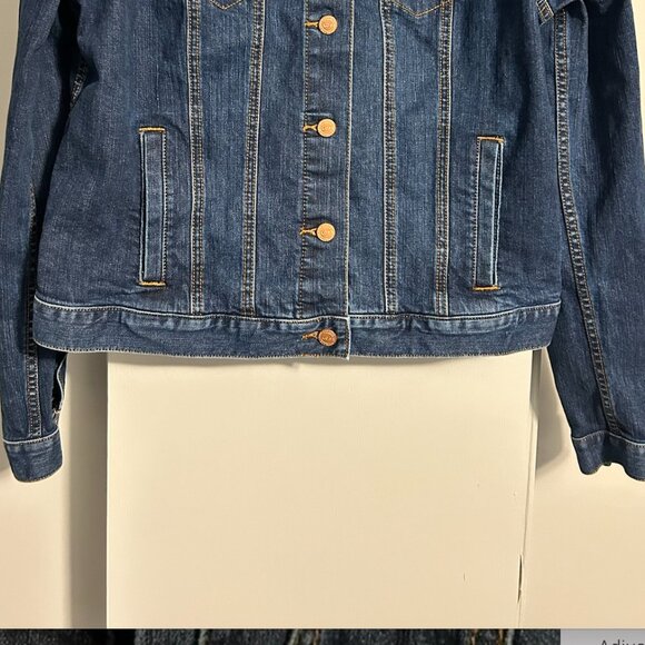 LOFT Dark Washed Denim Jacket Women's Size XL - Picture 3 of 9